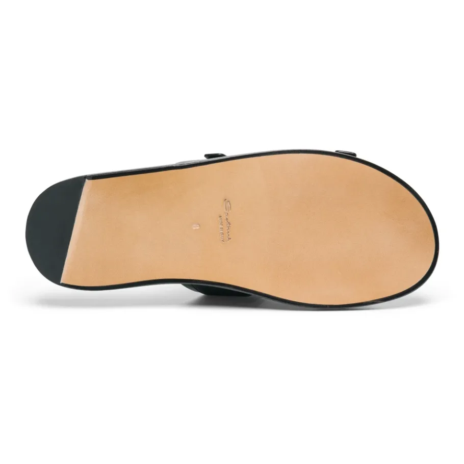 Santoni Leren Sandaal-Heren Slippers