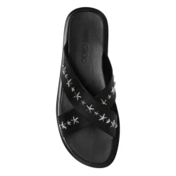 Jimmy Choo Leren sandalen met metalen sterdetail-Heren Slippers