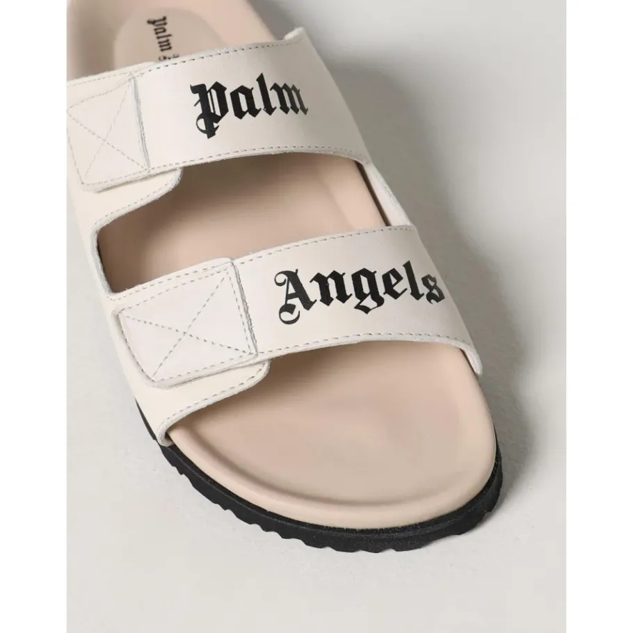 Palm Angels Leren Slippers-Heren Slippers