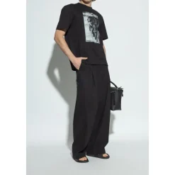 Dolce & Gabbana Leren slippers met logo-Heren Slippers