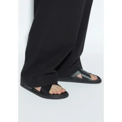 Dolce & Gabbana Leren slippers met logo-vormige applicatie-Heren Slippers