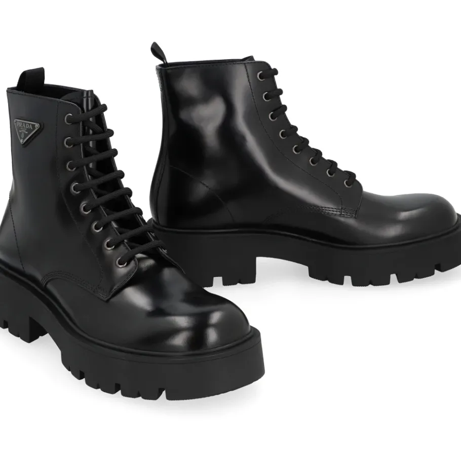 Prada Leren Veterlaarzen-Heren Laarzen