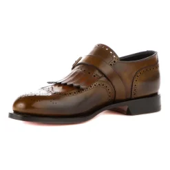 Santoni Leren Zakelijke Schoenen met Franjes-Heren Instappers & Slip Ons|Nette Schoenen