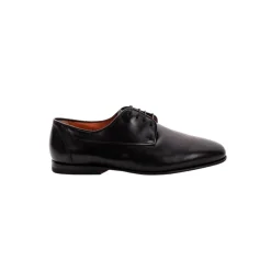 Santoni Leren Zakelijke Veterschoenen-Heren Instappers & Slip Ons|Nette Schoenen