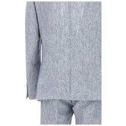 Eleventy Licht Linnen Blend Pak-Heren Kostuums