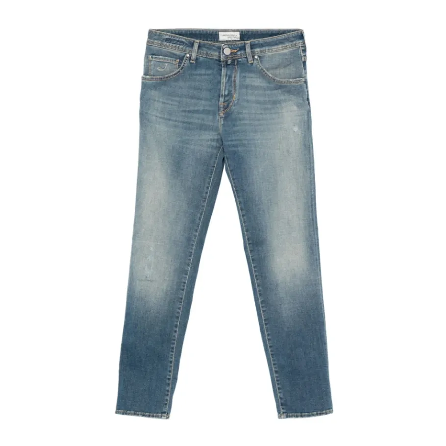 Jacob Cohën Lichte Distressed Straight Leg Jeans-Heren Jeans