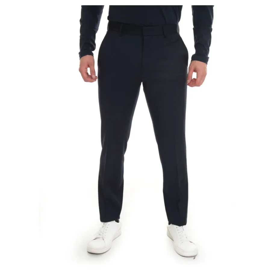 Hugo Lichte wollen klassieke broek met knoop-Heren Broeken