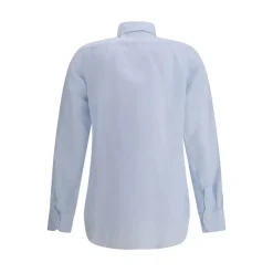 Finamore Lichtgewicht Linnen Overhemd met Klassieke Kraag-Heren Overhemden