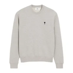 Ami Paris Lichtgrijze Crew Neck Sweater-Heren Truien & Vesten