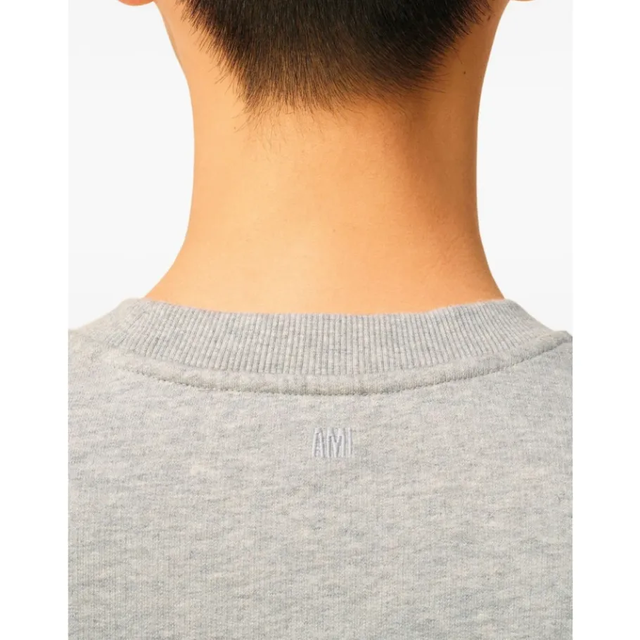 Ami Paris Lichtgrijze Crew Neck Sweater-Heren Truien & Vesten