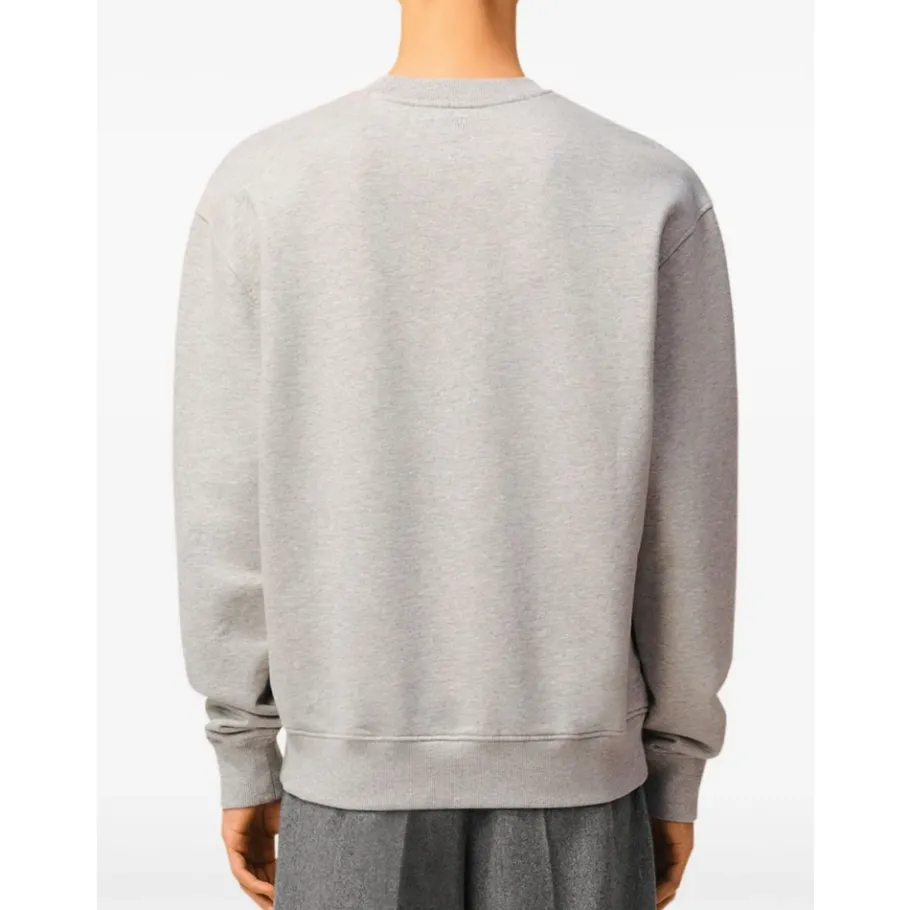 Ami Paris Lichtgrijze Crew Neck Sweater-Heren Truien & Vesten