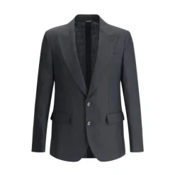 Dolce & Gabbana Linnen Blazer met Puntige Revers-Heren Kostuums
