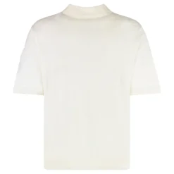 Moncler Linnen en Zijde Logo Polo Shirt-Heren Shirts