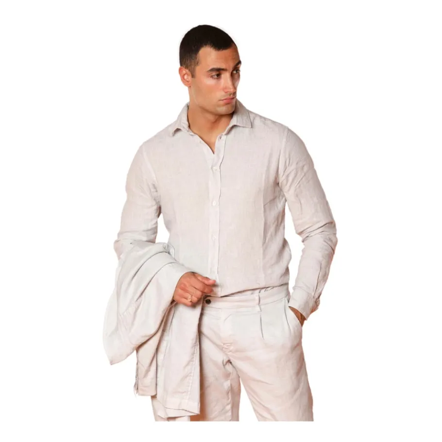 Mason's Linnen Herenoverhemd Torino Stijl-Heren Overhemden