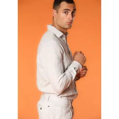 Mason's Linnen Herenoverhemd Torino Stijl-Heren Overhemden