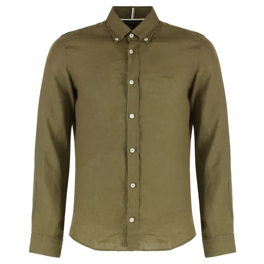 Hugo Linnen Overhemd-Heren Overhemden