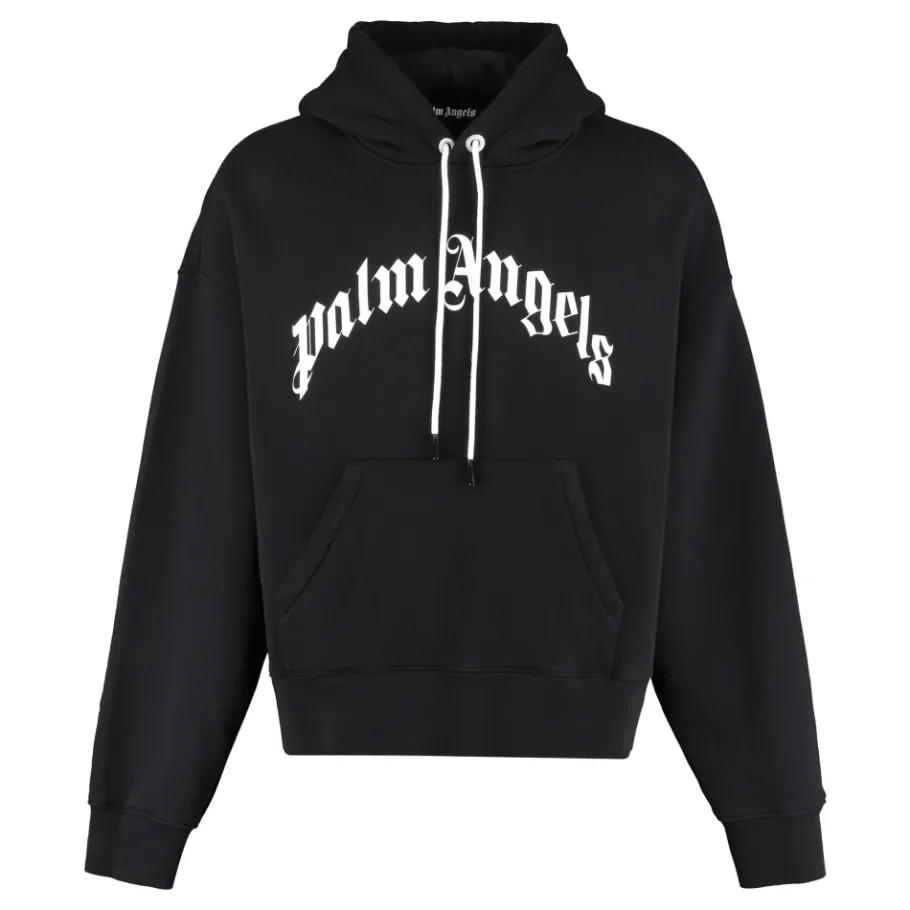 Palm Angels Logo Cotton Hoodie-Heren Truien & Vesten