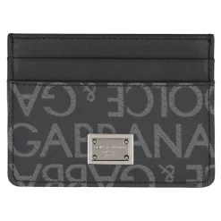 Dolce & Gabbana Logo Detail Leren Kaarthouder-Heren Portefeuilles