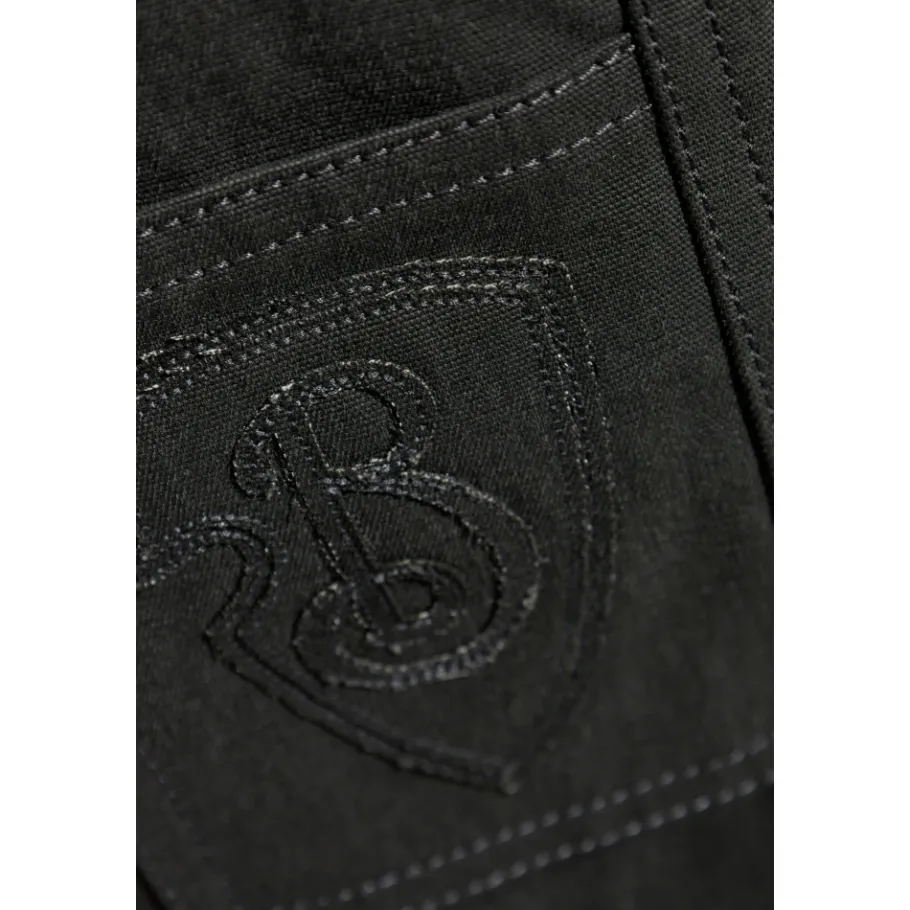 Burberry Logo Geborduurd Broek met Omgeslagen Zoom-Heren Broeken