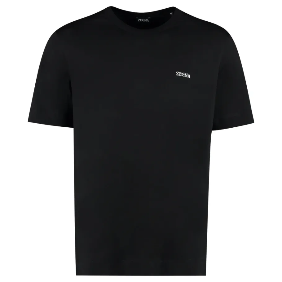 Zegna Logo Katoenen T-Shirt-Heren Shirts