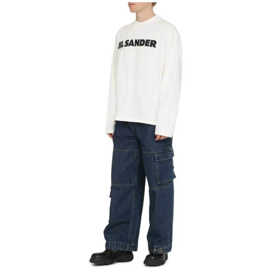 Jil Sander Logo Longsleeve T-shirt-Heren Shirts