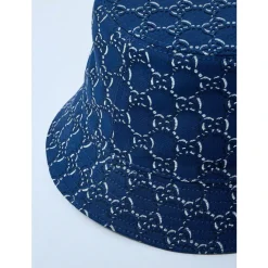 Gucci Logo Motief Katoenen Twill Bucket Hoed-Heren Hoeden