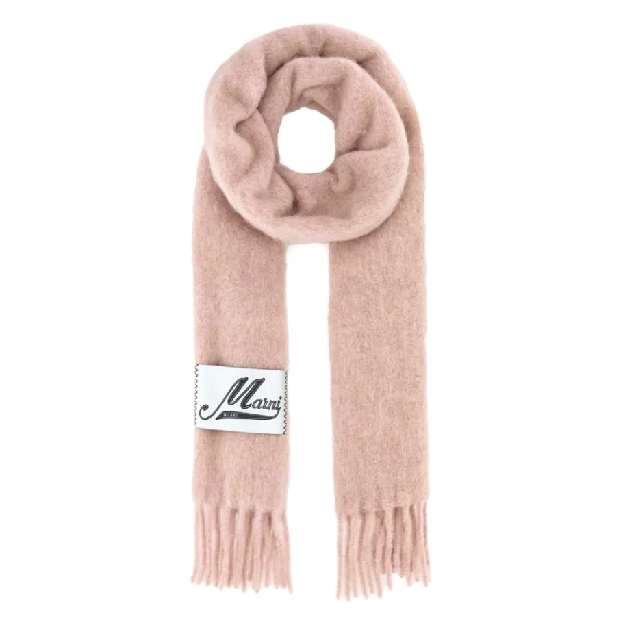 Marni Logo Patch Sjaal met Franjes-Heren Sjaals