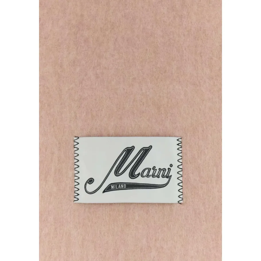 Marni Logo Patch Sjaal met Franjes-Heren Sjaals