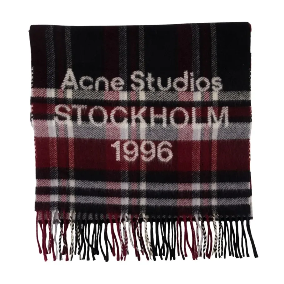Acne Studios Logo Sjaal met Franjes-Heren Sjaals