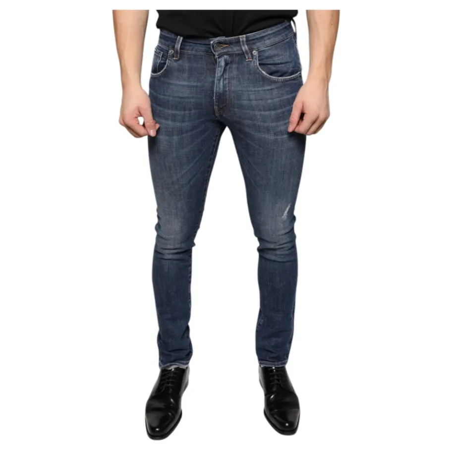 Dolce & Gabbana Logo Skinny Denim Jeans Donker-Heren Jeans