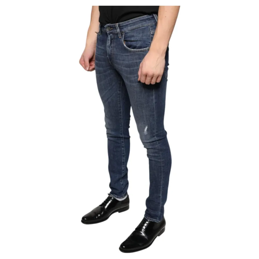 Dolce & Gabbana Logo Skinny Denim Jeans Donker-Heren Jeans