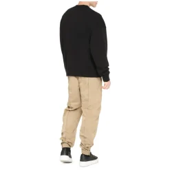 Palm Angels Logo-Print Crew-Neck Sweatshirt-Heren Truien & Vesten