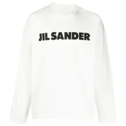 Jil Sander Logo-Print Katoenen Sweatshirt-Heren Truien & Vesten
