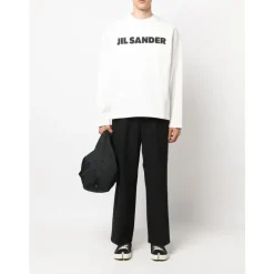 Jil Sander Logo-Print Katoenen Sweatshirt-Heren Truien & Vesten