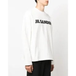 Jil Sander Logo-Print Katoenen Sweatshirt-Heren Truien & Vesten