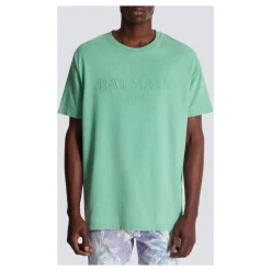 Balmain Los T-shirt met vintage borduursel-Heren Shirts