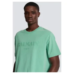 Balmain Los T-shirt met vintage borduursel-Heren Shirts