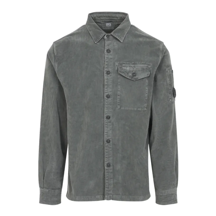 C.P. Company LS Corduroy Shirt 921 GUNMETAL-Heren Overhemden