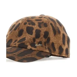 Borsalino Luipaardprint Wollen Hoed met Logo-Heren Petten