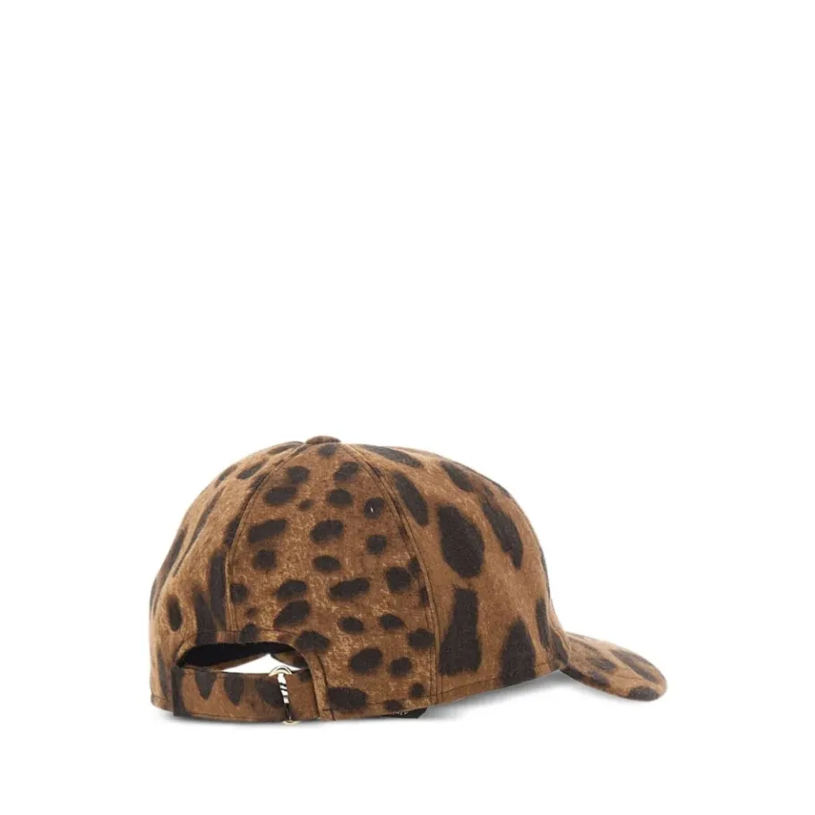 Borsalino Luipaardprint Wollen Hoed met Logo-Heren Petten