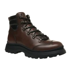 Hogan Luxe Leren Enkellaarzen Marrone-Heren Laarzen