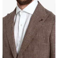 Tagliatore Luxe Linnen en Wol Blend Blazer-Heren Kostuums