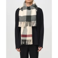 Burberry Luxe Multicolor Gebreide Sjaal met Franjes-Heren Sjaals