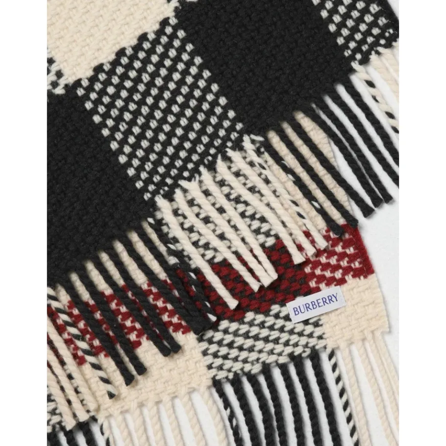 Burberry Luxe Multicolor Gebreide Sjaal met Franjes-Heren Sjaals