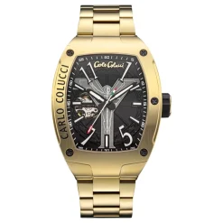 Carlo Colucci Luxe Roestvrijstalen Horloge met Vouwsluiting-Heren Horloges