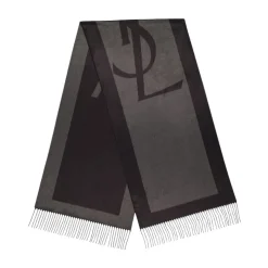 Saint Laurent Luxe Zijden Sjaal met Jacquard Ontwerp-Heren Sjaals