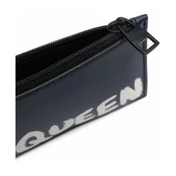 Alexander McQueen Marinee Leren Kaarthouder - Stijlvol en-Heren Portefeuilles