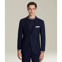 Kiton Marinee wollen jas-Heren Kostuums