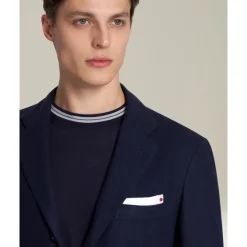 Kiton Marinee wollen jas-Heren Kostuums