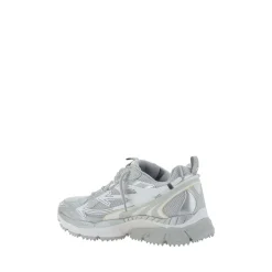 Off White Mesh & Leren Rits Sneakers-Heren Sneakers